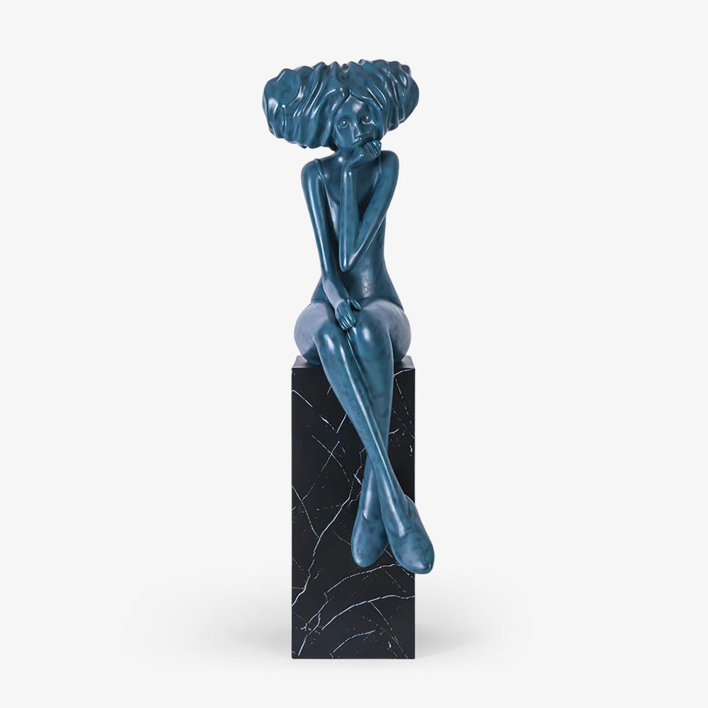 Girl Meditate Sculpture Floor Lamp