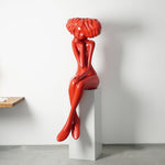 Girl Meditate Sculpture Floor Lamp