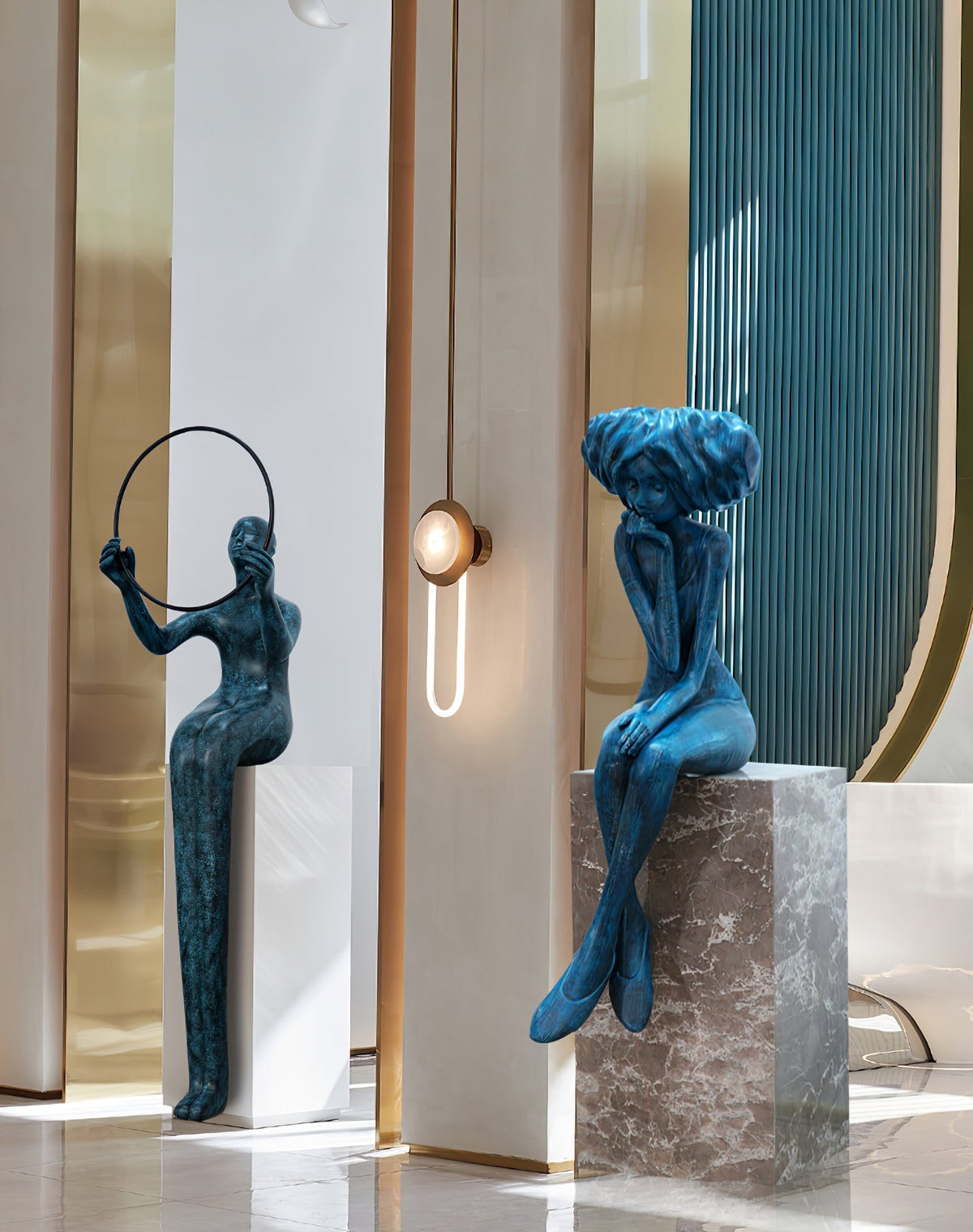 Girl Meditate Sculpture Floor Lamp