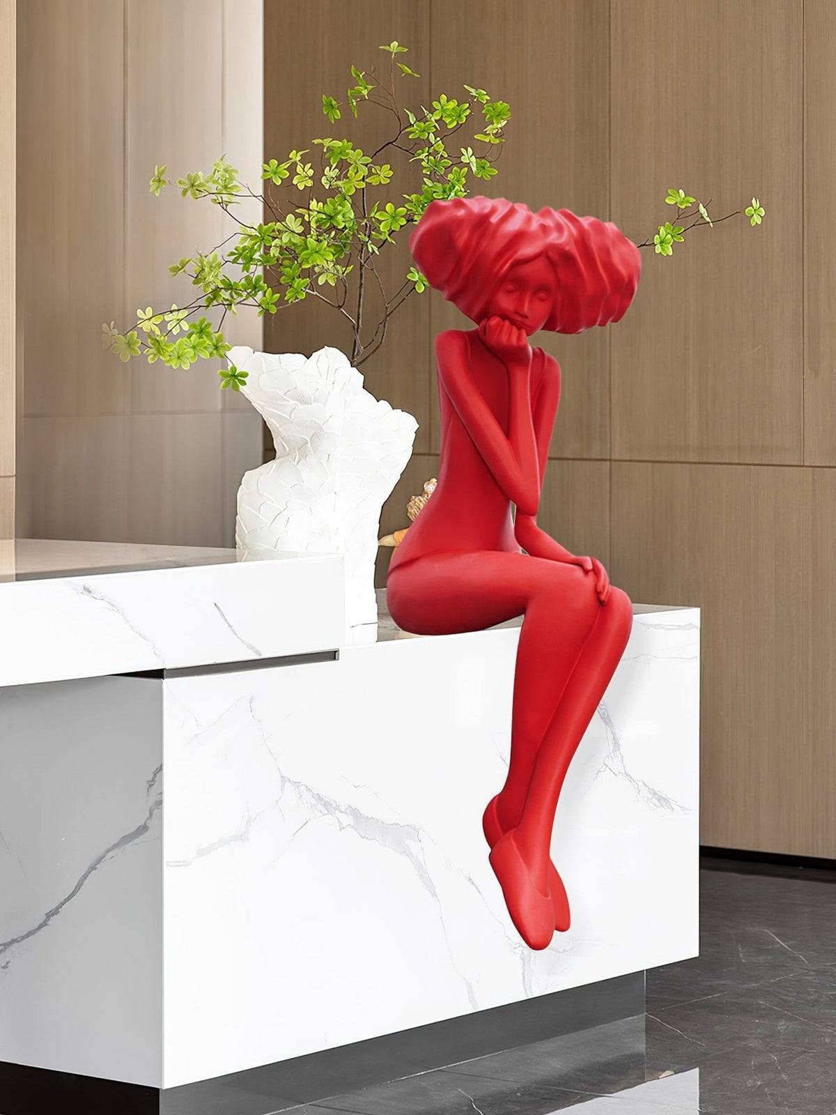 Girl Meditate Sculpture Floor Lamp