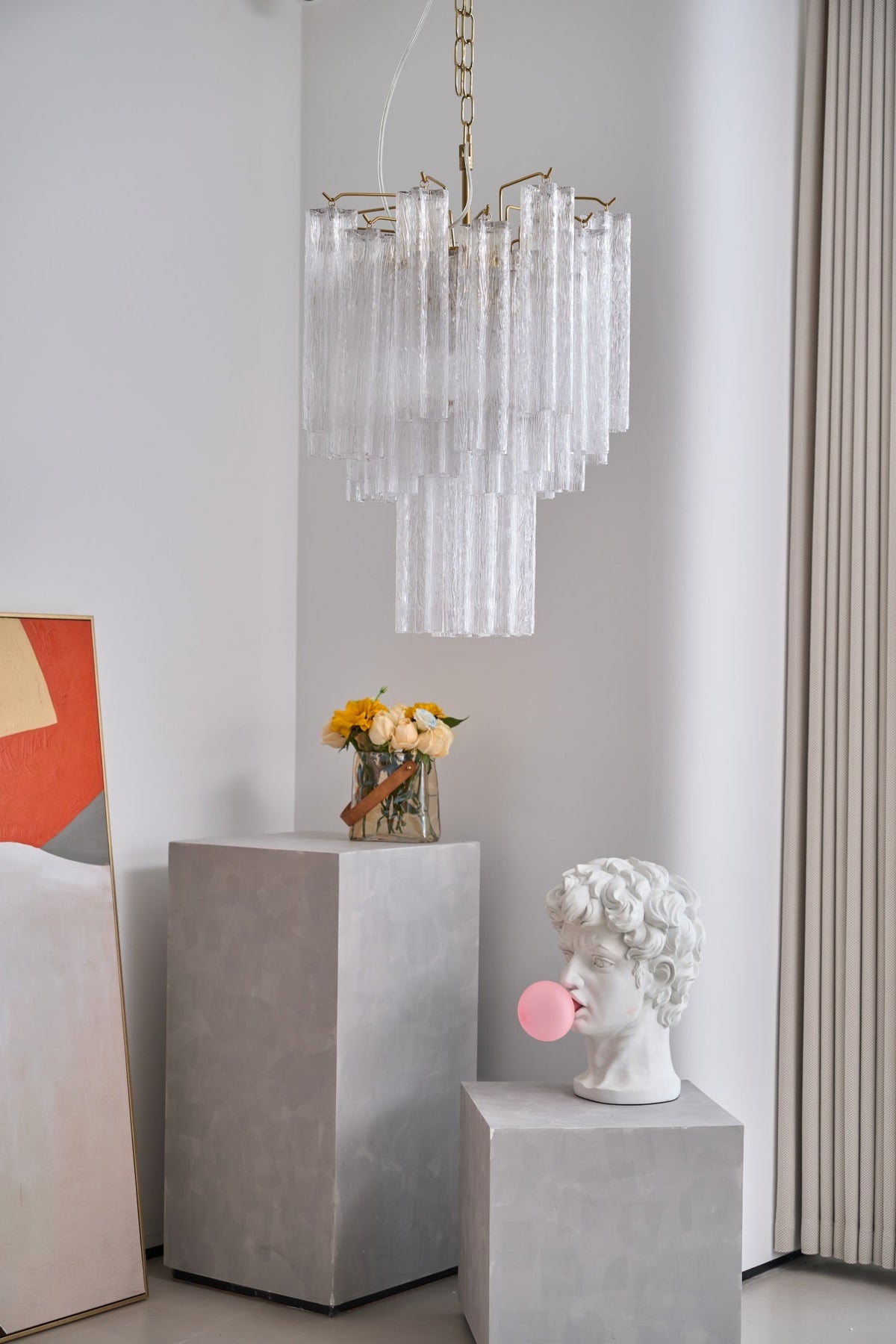Giselle Murano Glass Chandelier – Hand-Blown Italian Glass Pendant Light for Dining Room and Living Room