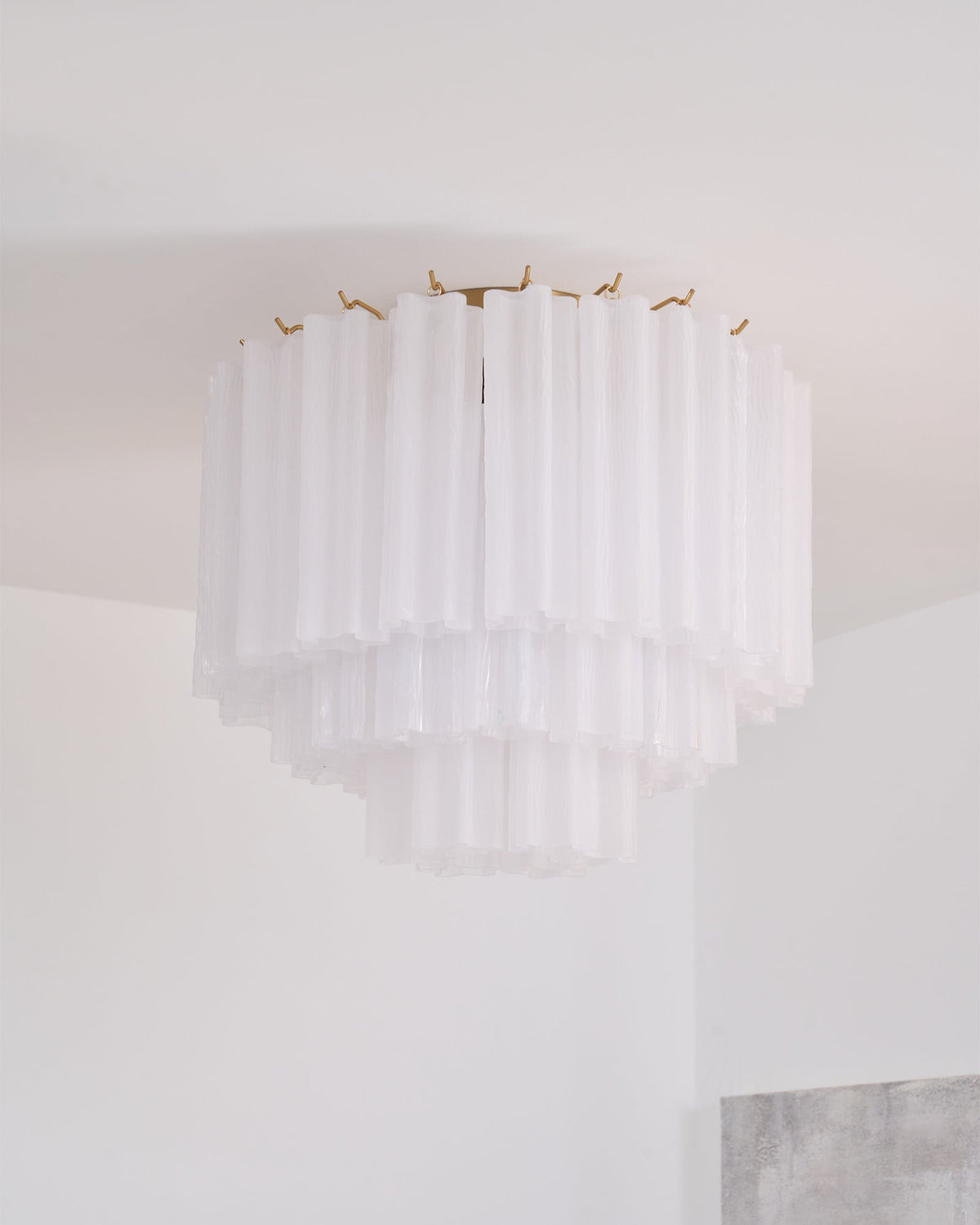 Glacia Murano Glass Ceiling Light with Gold Accents