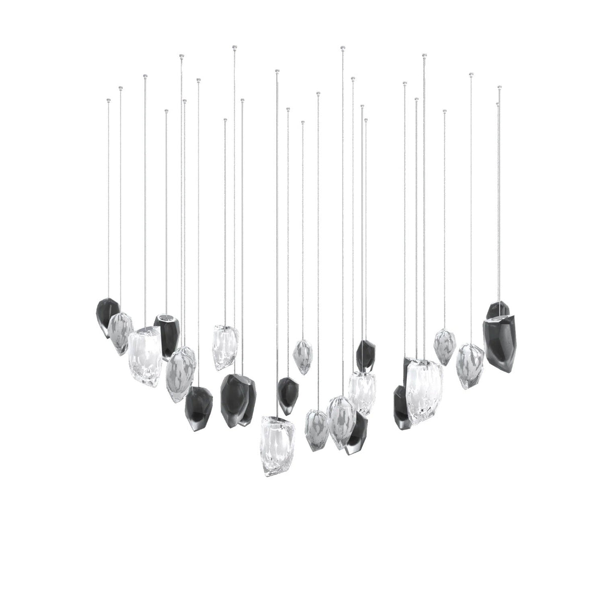 Glacier Crystal Glass LED Chandelier for Modern Interiors