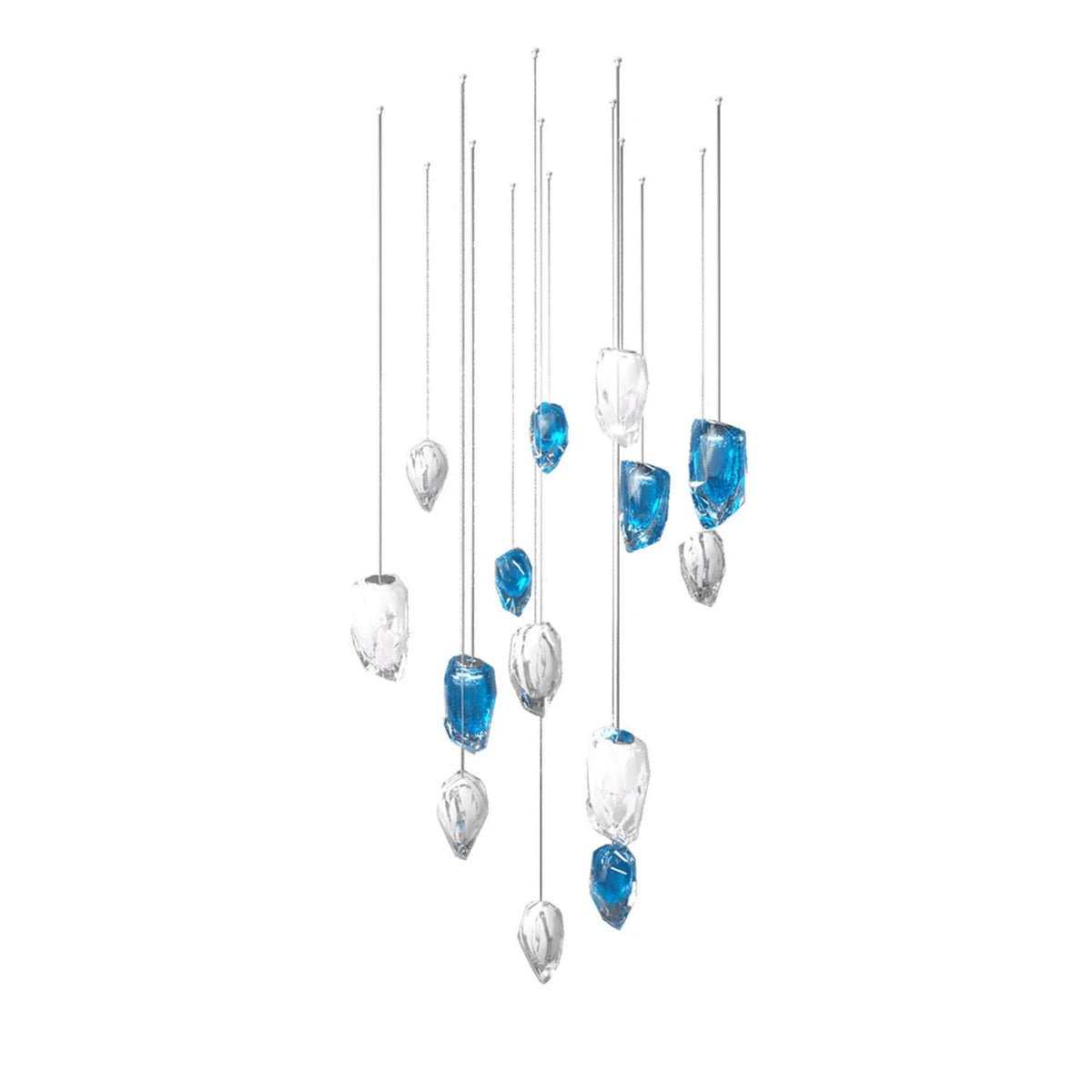 Glacier Crystal Glass LED Chandelier for Modern Interiors