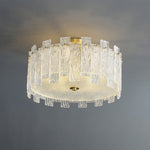 Glacier Cascade Brass and Glass Semi Flush Ceiling Light for Modern Interiors