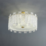 Glacier Cascade Brass and Glass Semi Flush Ceiling Light for Modern Interiors