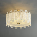 Glacier Cascade Brass and Glass Semi Flush Ceiling Light for Modern Interiors