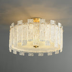 Glacier Cascade Brass and Glass Semi Flush Ceiling Light for Modern Interiors