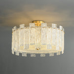 Glacier Cascade Brass and Glass Semi Flush Ceiling Light for Modern Interiors