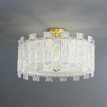 Glacier Cascade Brass and Glass Semi Flush Ceiling Light for Modern Interiors