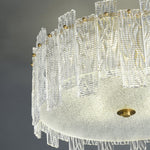 Glacier Cascade Brass and Glass Semi Flush Ceiling Light for Modern Interiors