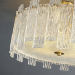 Glacier Cascade Brass and Glass Semi Flush Ceiling Light for Modern Interiors