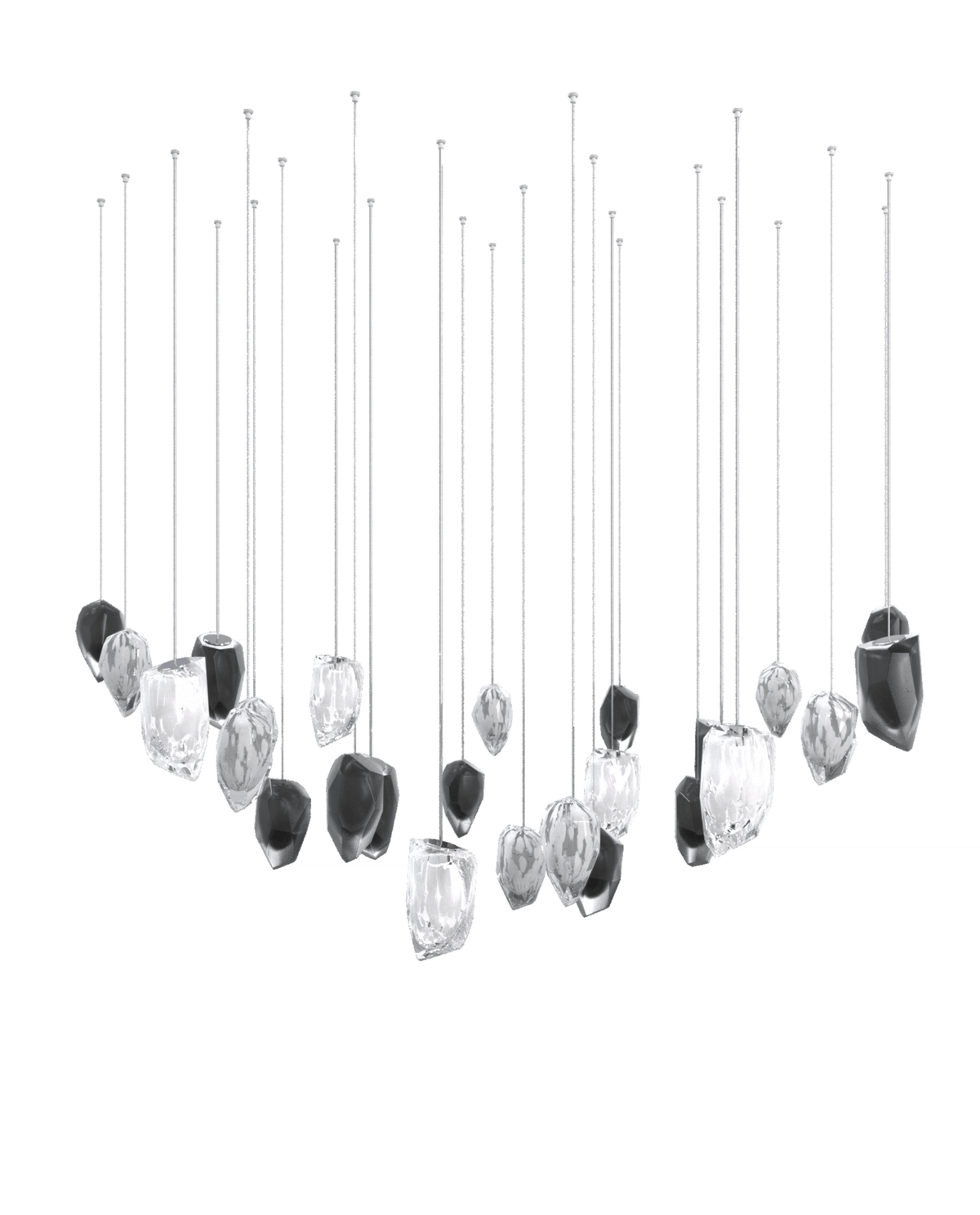 Glacier Crystal Glass LED Chandelier for Modern Interiors