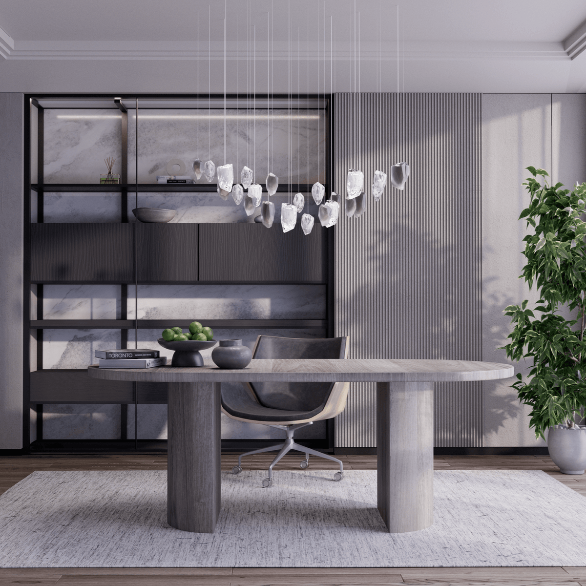 Glacier Crystal Glass LED Chandelier for Modern Interiors
