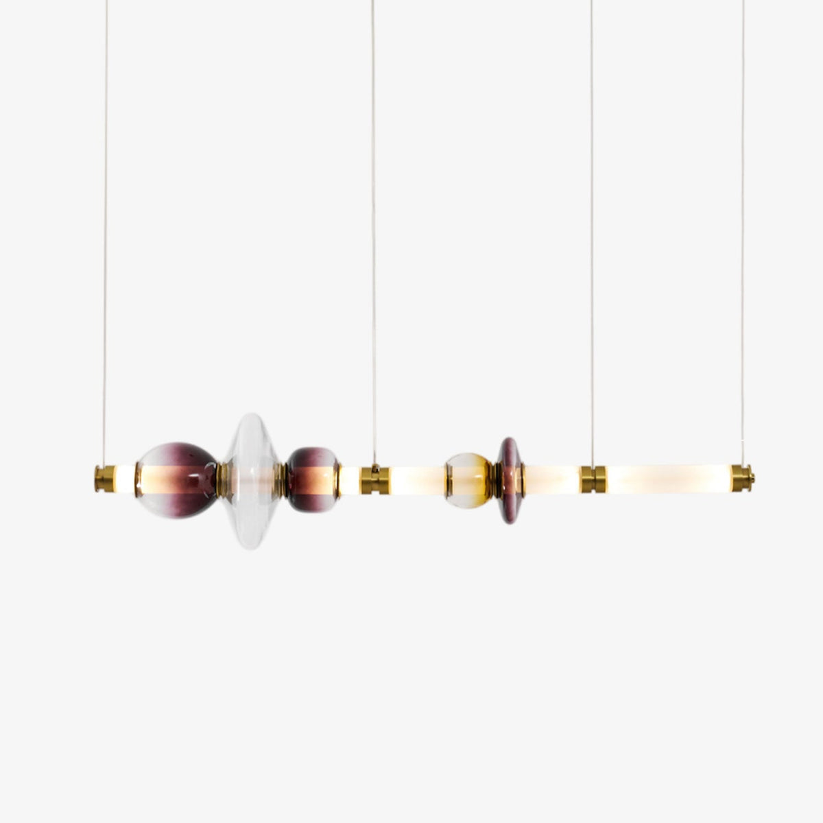 Artisan Glass Bead Linear Pendant Light for Modern Interiors