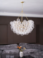 Lumière Cascade Glass Ball Chandelier – Modern Sculptural Pendant Light