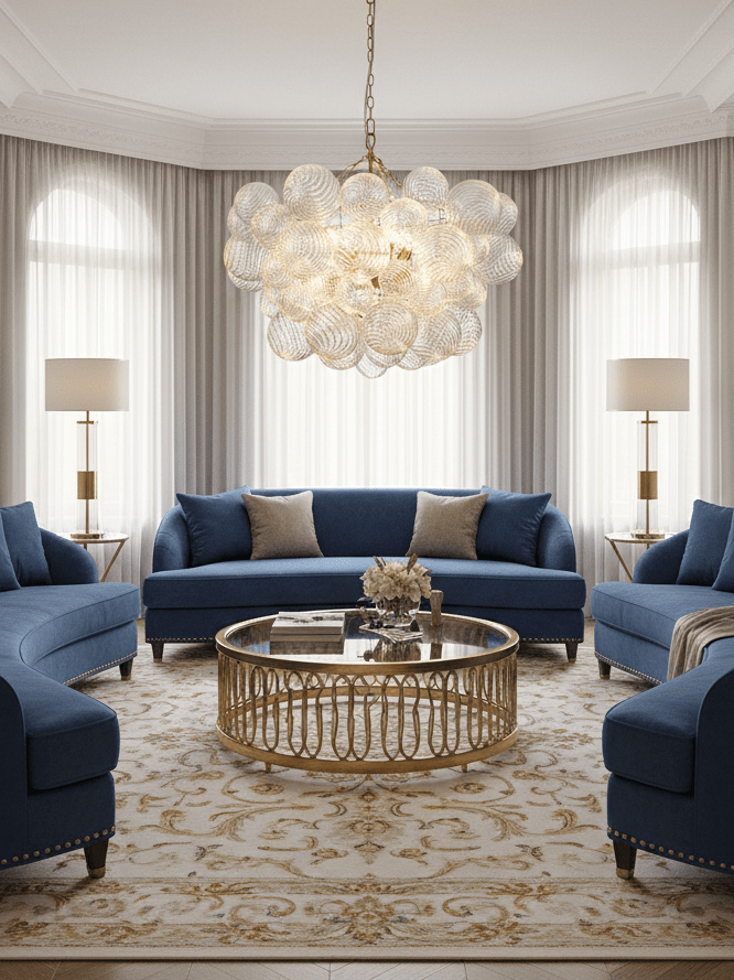 Lumière Cascade Glass Ball Chandelier – Modern Sculptural Pendant Light