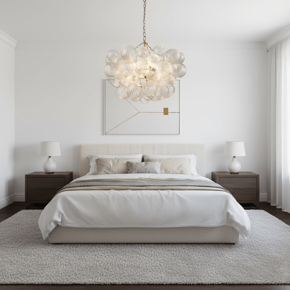 Lumière Cascade Glass Ball Chandelier – Modern Sculptural Pendant Light