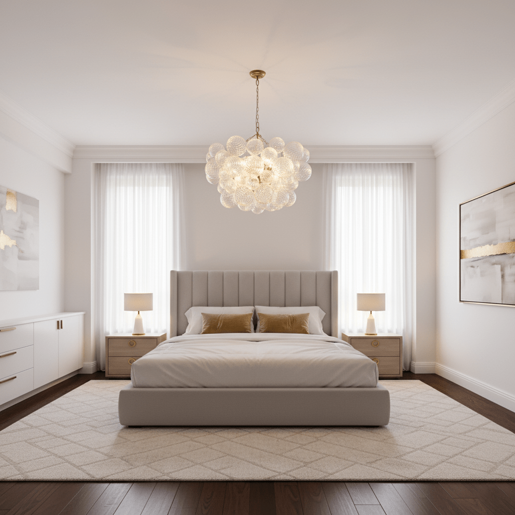 Lumière Cascade Glass Ball Chandelier – Modern Sculptural Pendant Light