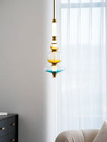 Artisan Glass Bead Linear Pendant Light for Modern Interiors