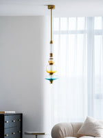 Artisan Glass Bead Linear Pendant Light for Modern Interiors
