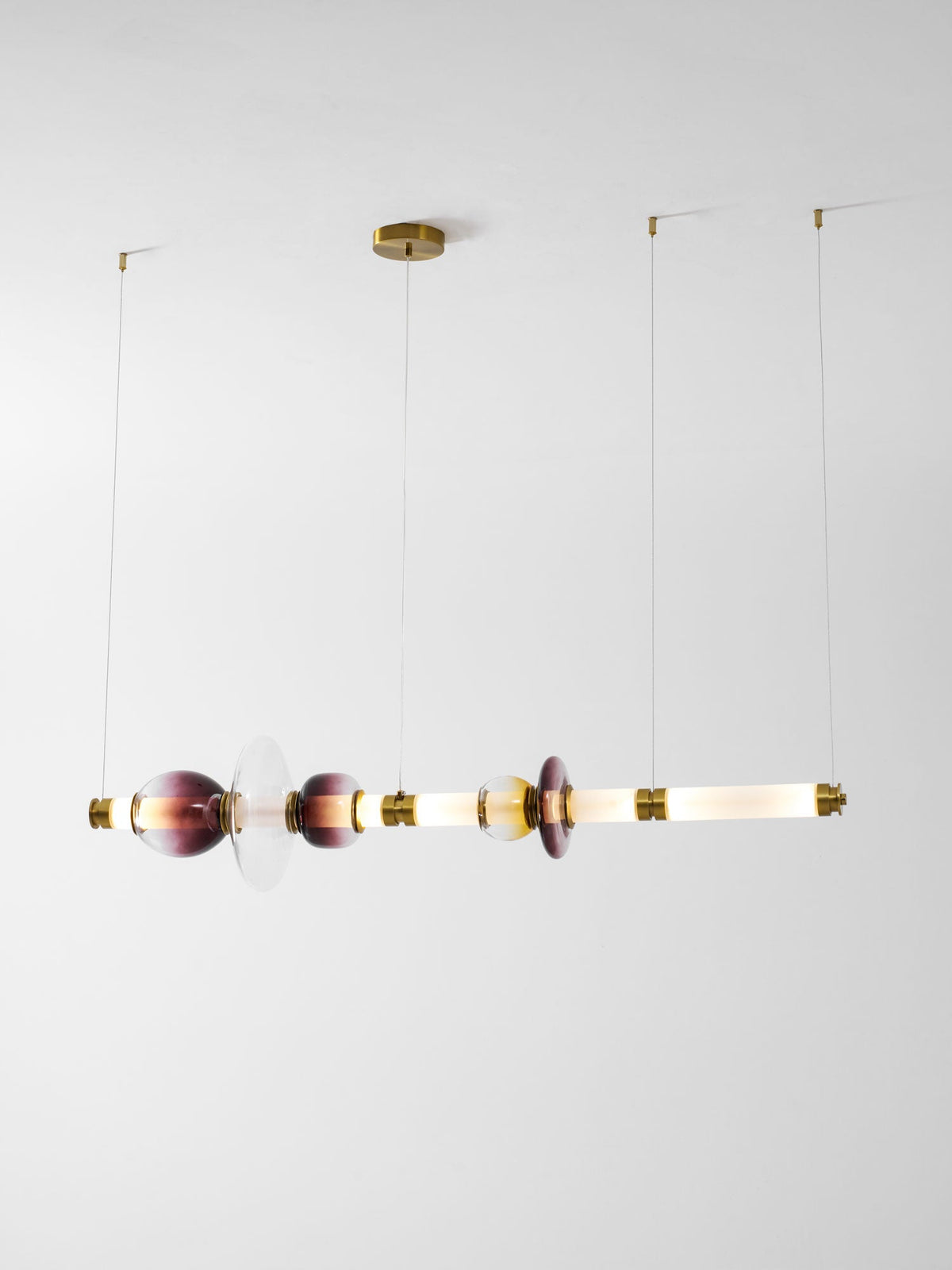 Artisan Glass Bead Linear Pendant Light for Modern Interiors
