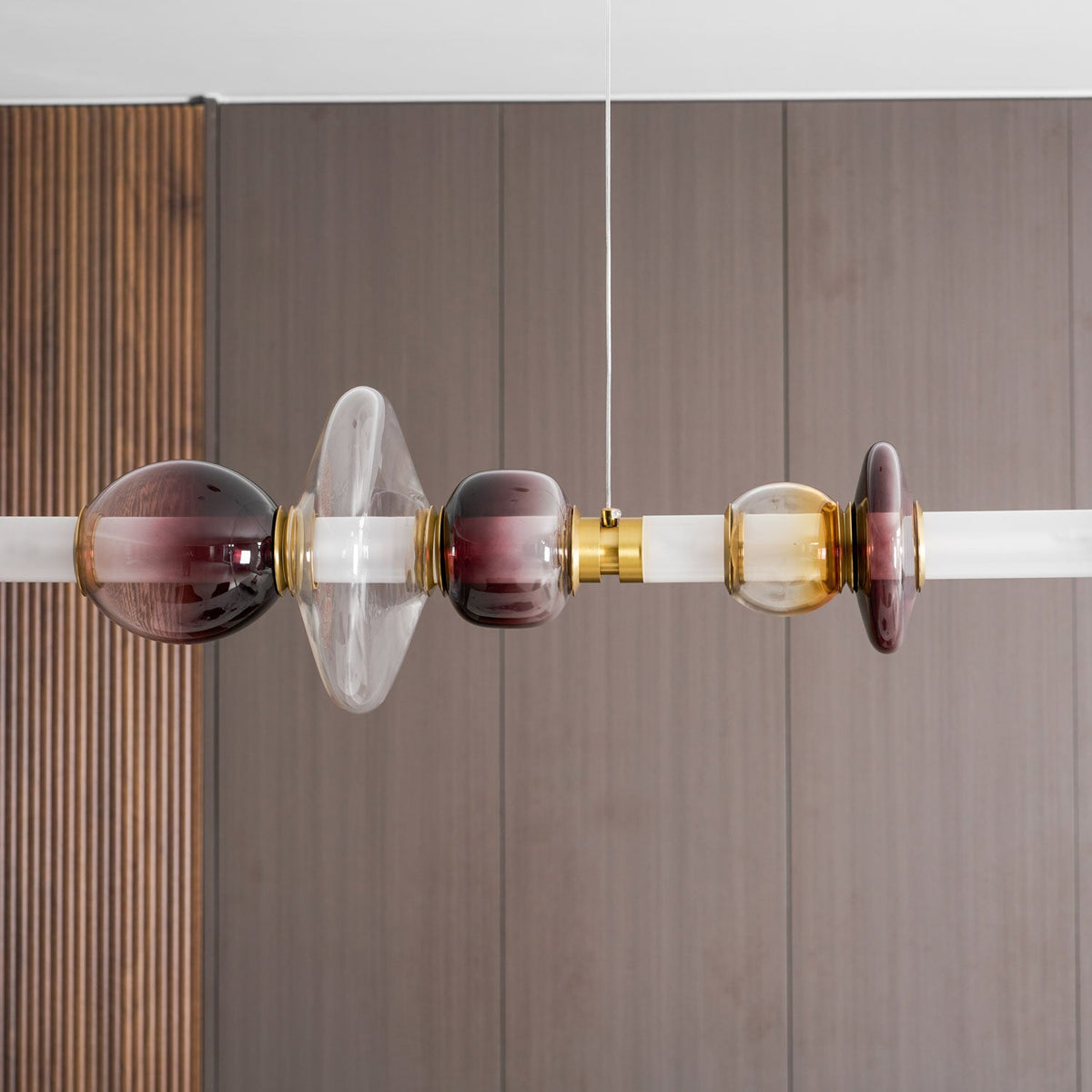Artisan Glass Bead Linear Pendant Light for Modern Interiors