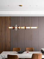 Artisan Glass Bead Linear Pendant Light for Modern Interiors
