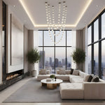 Riviere Glass Chain Chandelier – Modern Linear LED Pendant Light
