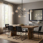 Artisan Glass Globe Mobile Chandelier in Gold, Black, or Chrome