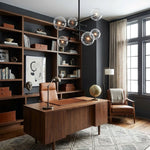 Artisan Glass Globe Mobile Chandelier in Gold, Black, or Chrome