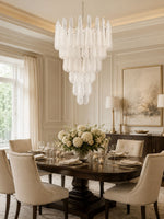 Artisan Glass Pinecone Chandelier in Nickel or Gold