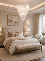 Artisan Glass Pinecone Chandelier in Nickel or Gold