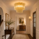 Art Glass Star Ceiling Light in Champagne Gold | Murano-Style Flush Mount