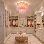 Art Glass Star Ceiling Light in Champagne Gold | Murano-Style Flush Mount