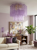 Art Glass Star Ceiling Light in Champagne Gold | Murano-Style Flush Mount