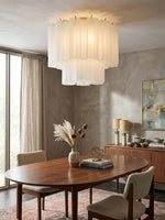 Art Glass Star Ceiling Light in Champagne Gold | Murano-Style Flush Mount