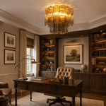 Art Glass Star Ceiling Light in Champagne Gold | Murano-Style Flush Mount