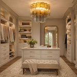 Art Glass Star Ceiling Light in Champagne Gold | Murano-Style Flush Mount