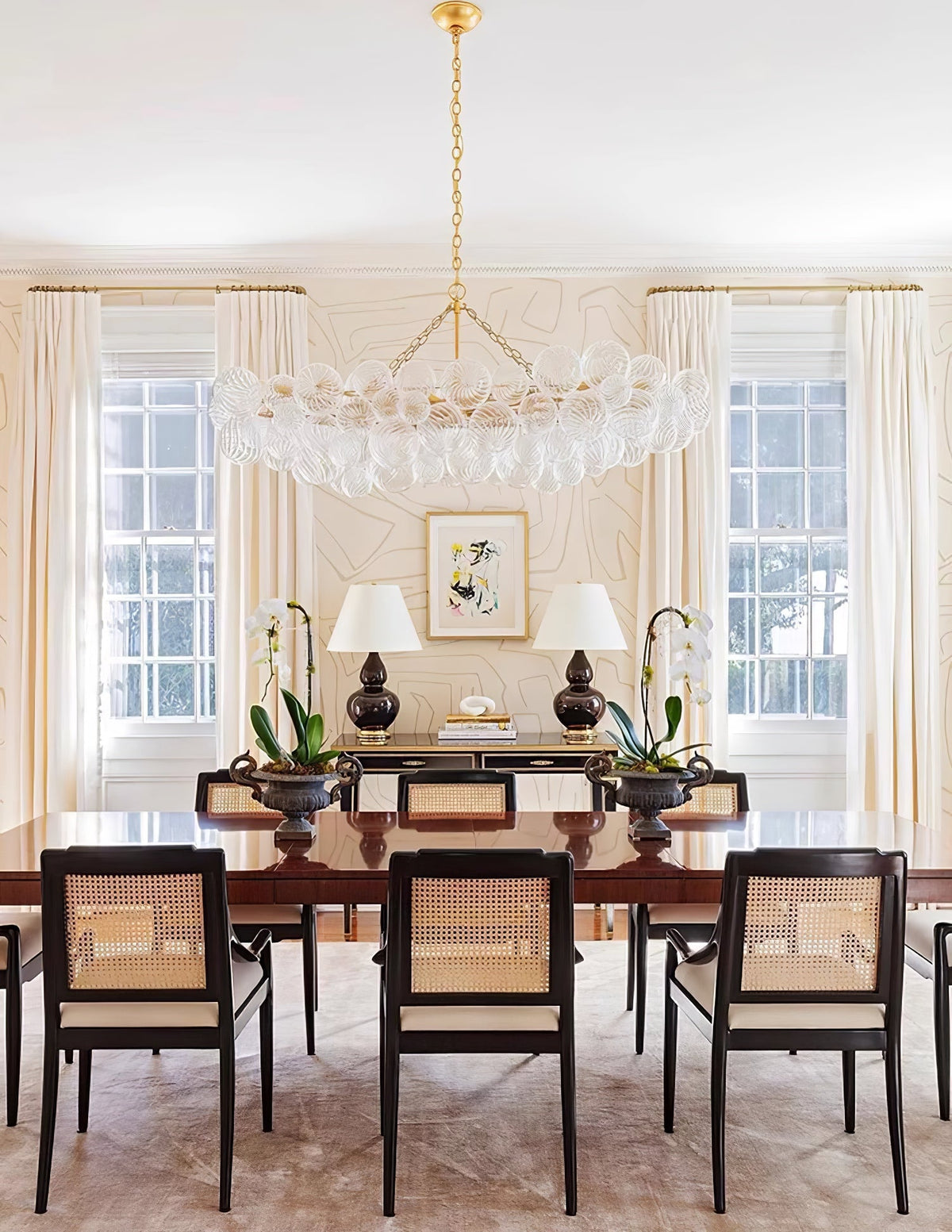 Lumière Cascade Glass Ball Chandelier – Modern Sculptural Pendant Light