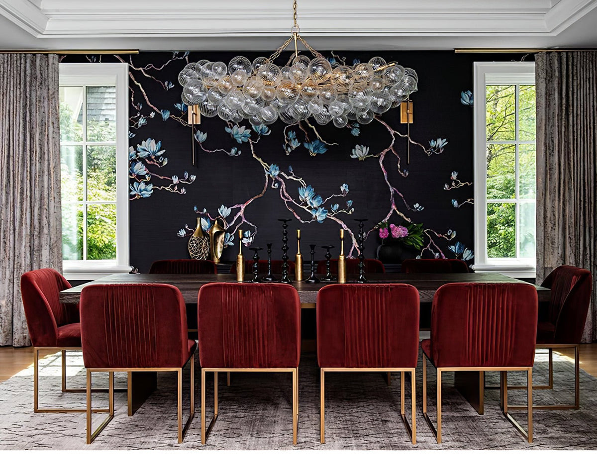 Lumière Cascade Glass Ball Chandelier – Modern Sculptural Pendant Light
