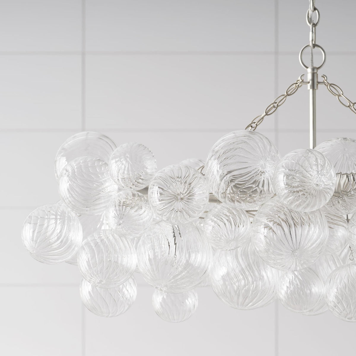 Lumière Cascade Glass Ball Chandelier – Modern Sculptural Pendant Light