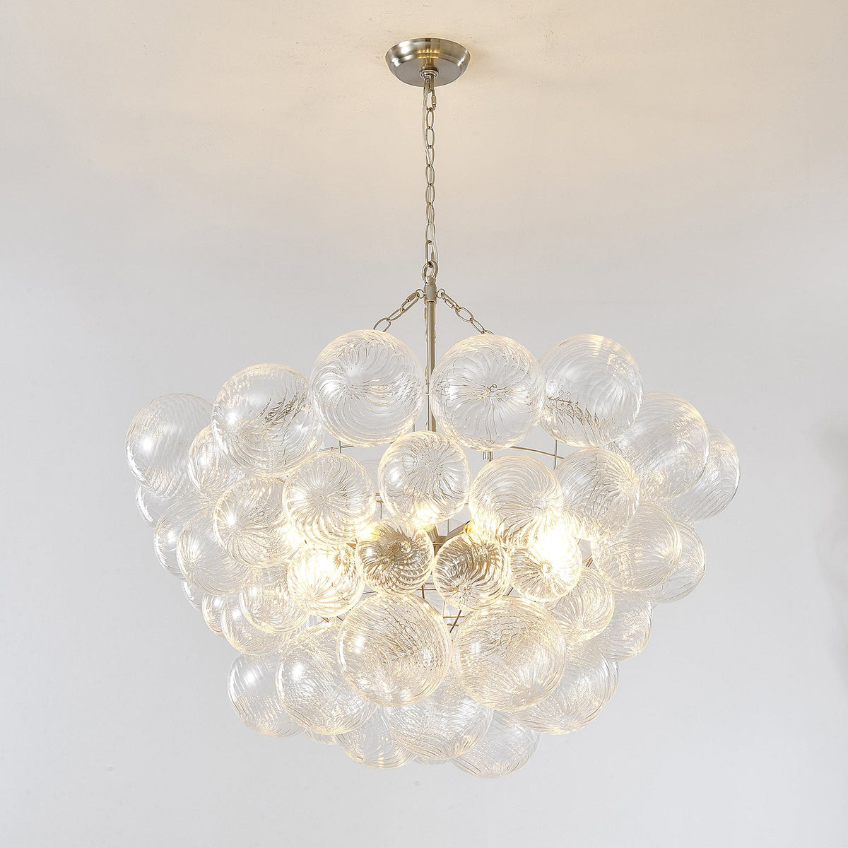 Lumière Cascade Glass Ball Chandelier – Modern Sculptural Pendant Light