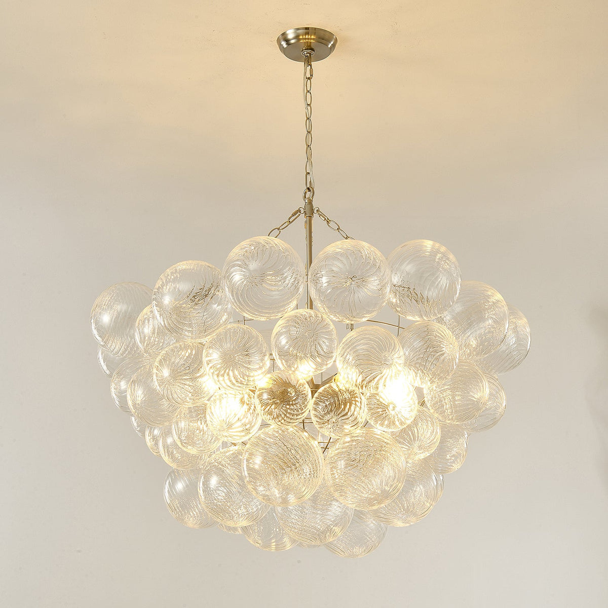 Lumière Cascade Glass Ball Chandelier – Modern Sculptural Pendant Light