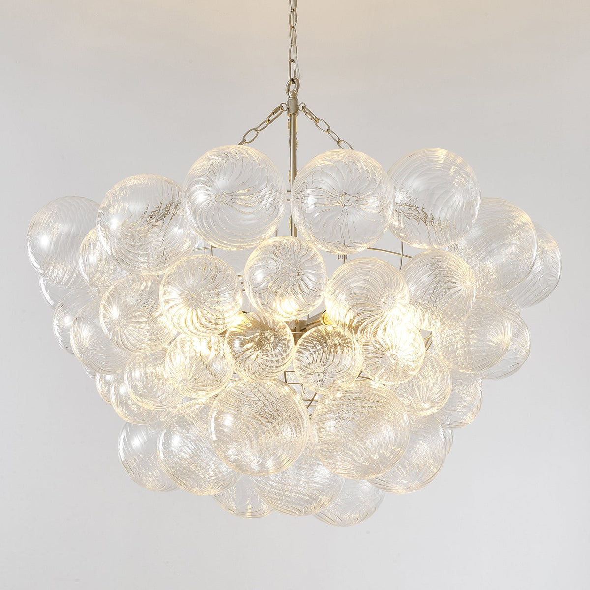Lumière Cascade Glass Ball Chandelier – Modern Sculptural Pendant Light