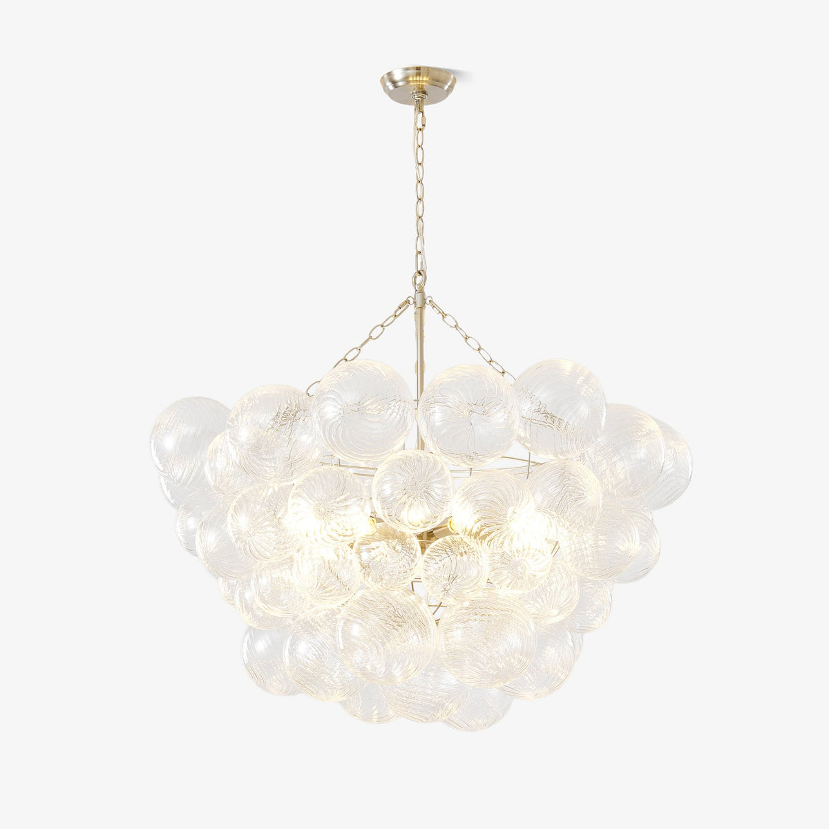 Lumière Cascade Glass Ball Chandelier – Modern Sculptural Pendant Light