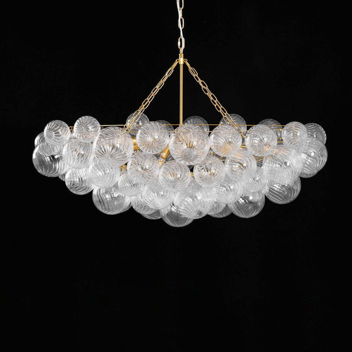 Lumière Cascade Glass Ball Chandelier – Modern Sculptural Pendant Light