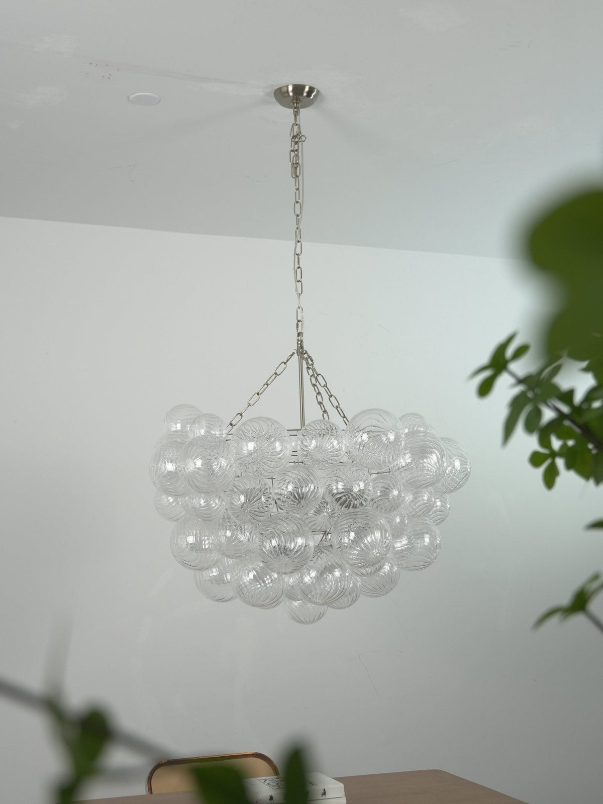 Lumière Cascade Glass Ball Chandelier – Modern Sculptural Pendant Light