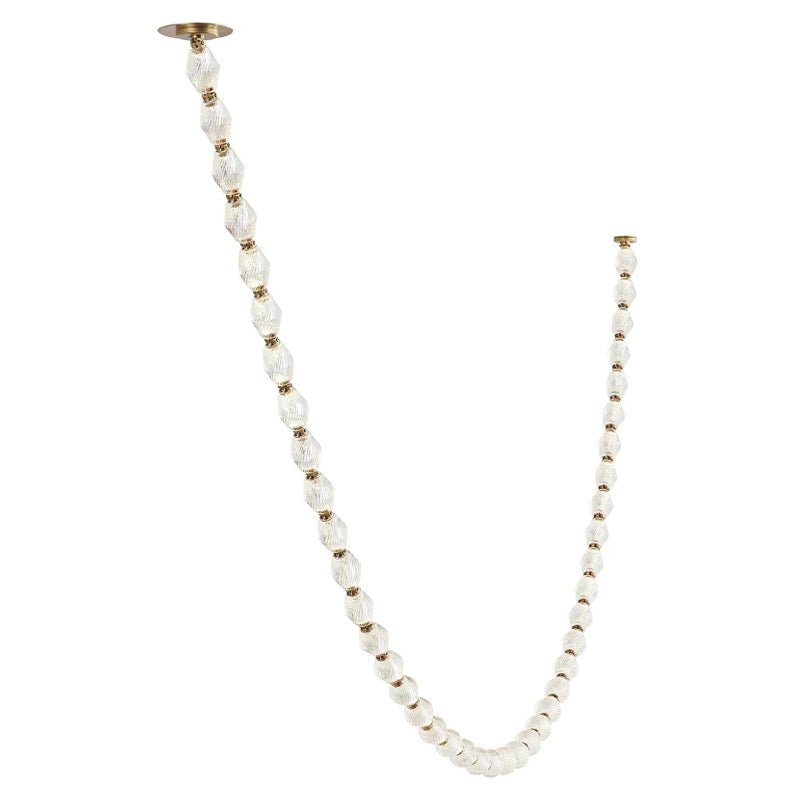 Riviere Glass Chain Chandelier – Modern Linear LED Pendant Light