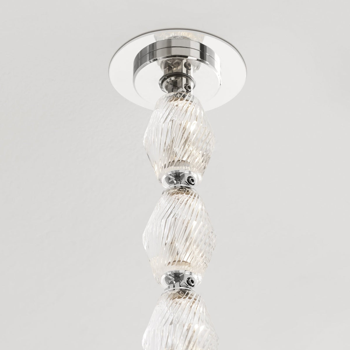 Riviere Glass Chain Chandelier – Modern Linear LED Pendant Light